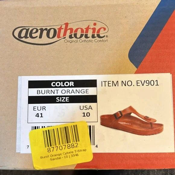 Aerothotic comfort sandals Women 10 burnt orange NIB - Picture 5 of 5